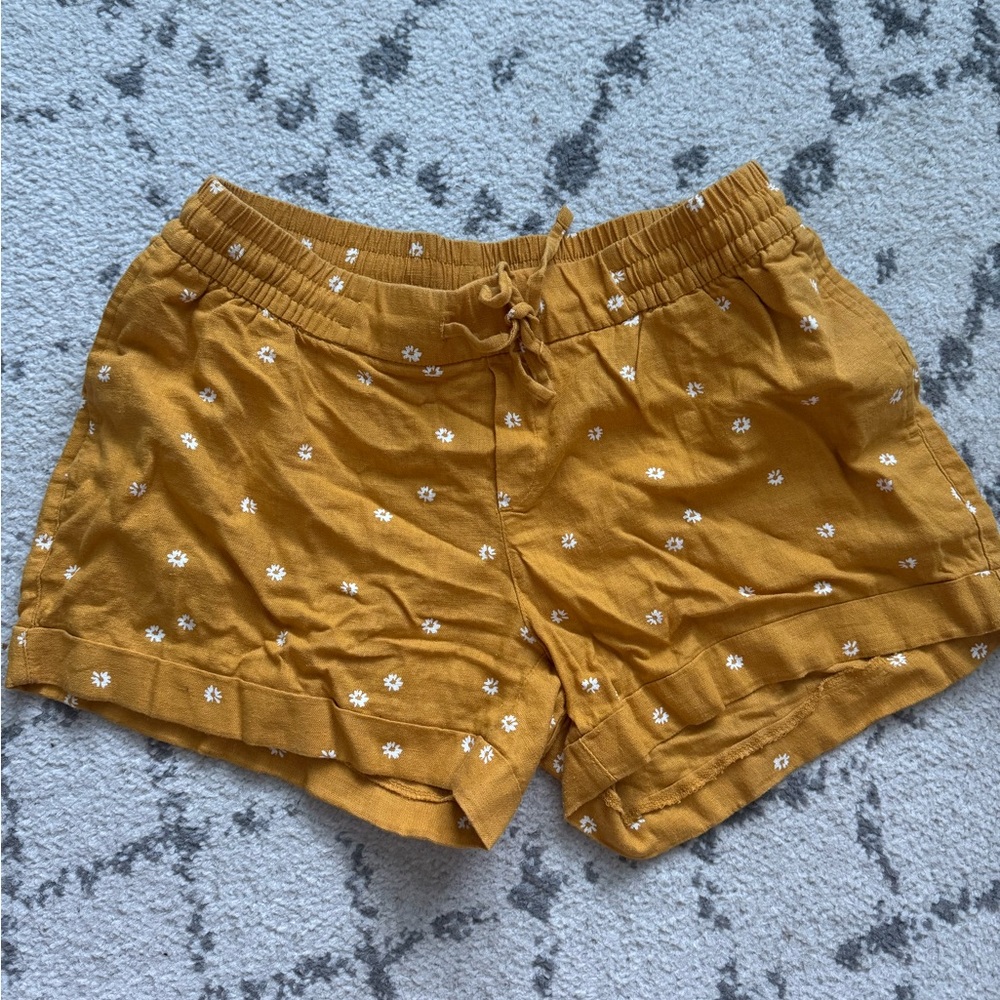 Old Navy Women's Yellow Floral High Waist Shorts
